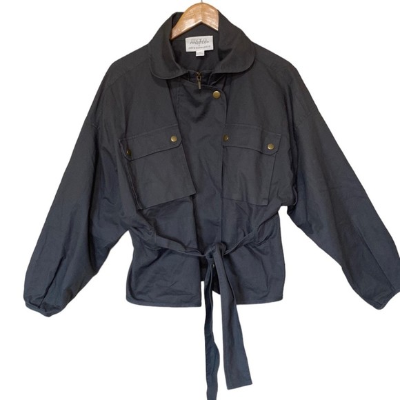 Anthropologie Mare Mare Puff Sleeve Moss Utility Olive Jacket M - Picture 2 of 6